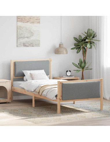 Struttura del letto Grigio chiaro 90 x 190 cm Tessuto