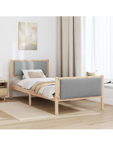 Struttura del letto Grigio chiaro 90 x 190 cm Tessuto