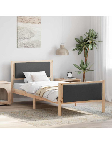 Struttura del letto Grigio scuro 90 x 190 cm Tessuto