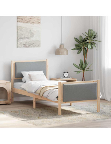 Struttura del letto Grigio chiaro 75 x 190 cm Tessuto