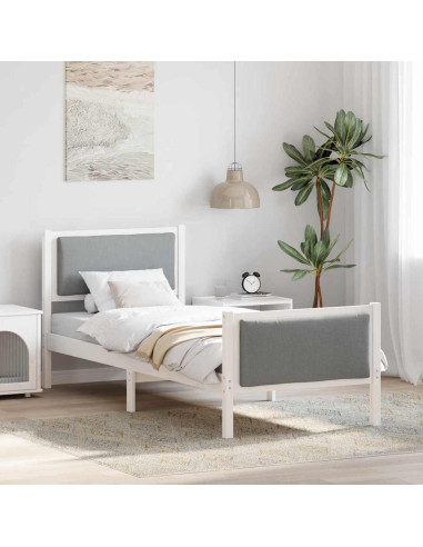 Struttura del letto Grigio chiaro 75 x 190 cm Tessuto