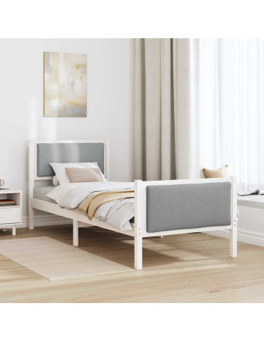 Struttura del letto Grigio chiaro 75 x 190 cm Tessuto