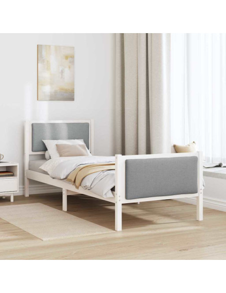 Struttura del letto Grigio chiaro 75 x 190 cm Tessuto