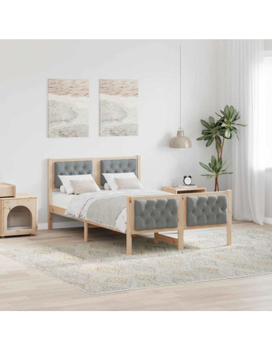 Struttura del letto Grigio chiaro 120 x 200 cm Tessuto