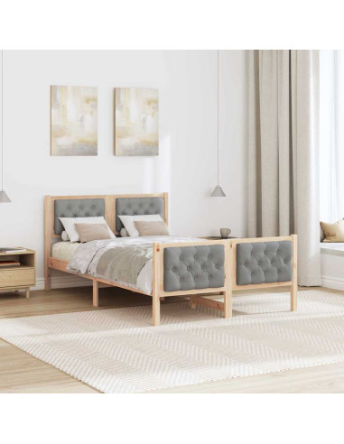 Struttura del letto Grigio chiaro 120 x 200 cm Tessuto