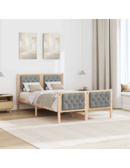 Struttura del letto Grigio chiaro 120 x 200 cm Tessuto