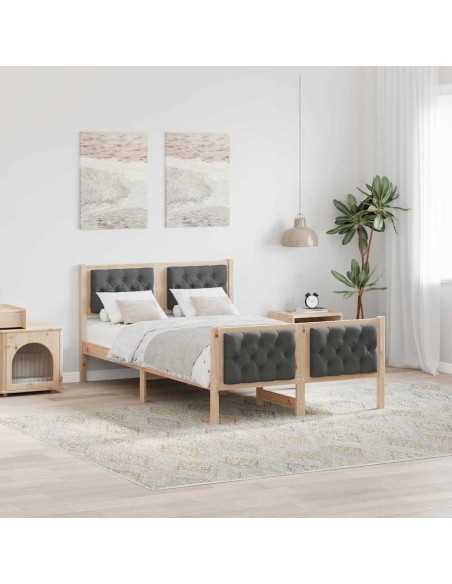 Struttura del letto Grigio scuro 120 x 200 cm Pino massello