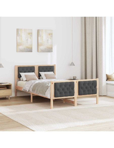 Struttura del letto Grigio scuro 120 x 200 cm Pino massello