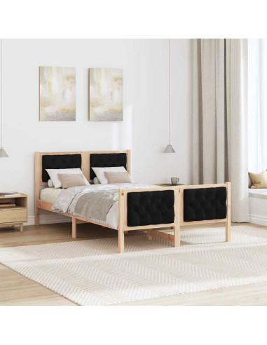 Struttura del letto Nero 120 x 200 cm Pino massello