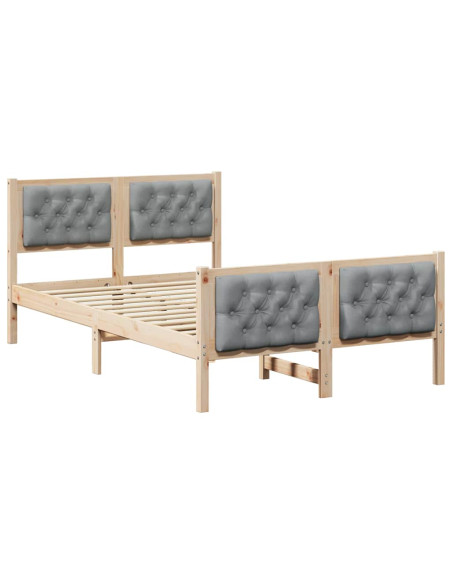 Struttura del letto Grigio chiaro 120 x 190 cm Pino massello