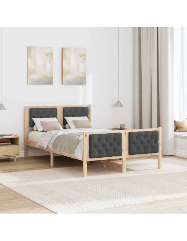 Struttura del letto Grigio scuro 120 x 190 cm Tessuto