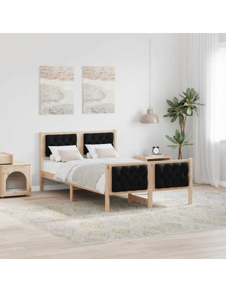 Struttura del letto Nero 120 x 190 cm Pino massello