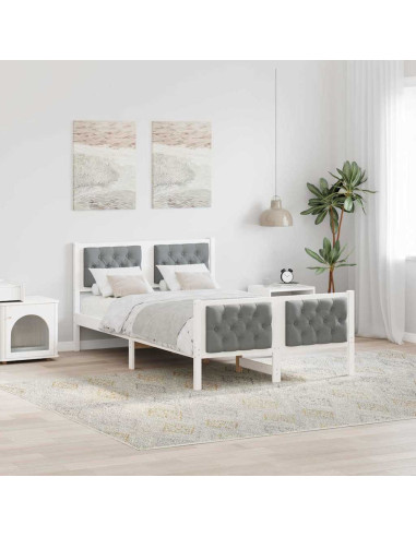 Struttura del letto Grigio chiaro 120 x 190 cm Pino massello