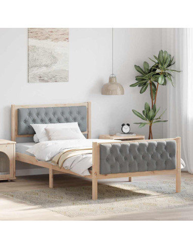 Struttura del letto Grigio chiaro 100 x 200 cm Pino massello