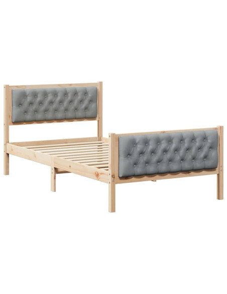 Struttura del letto Grigio chiaro 100 x 200 cm Pino massello