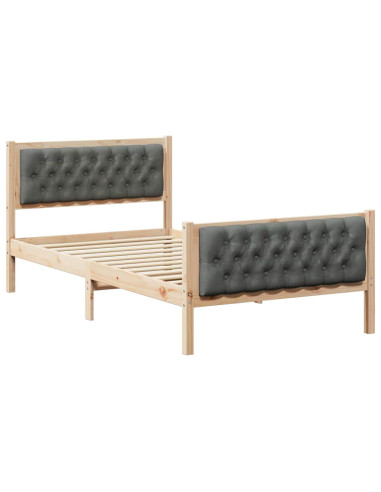 Struttura del letto Grigio scuro 100 x 200 cm Pino massello
