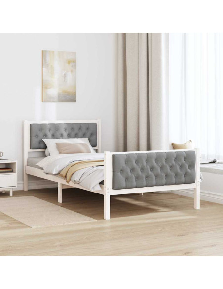 Struttura del letto Grigio chiaro 100 x 200 cm Pino massello