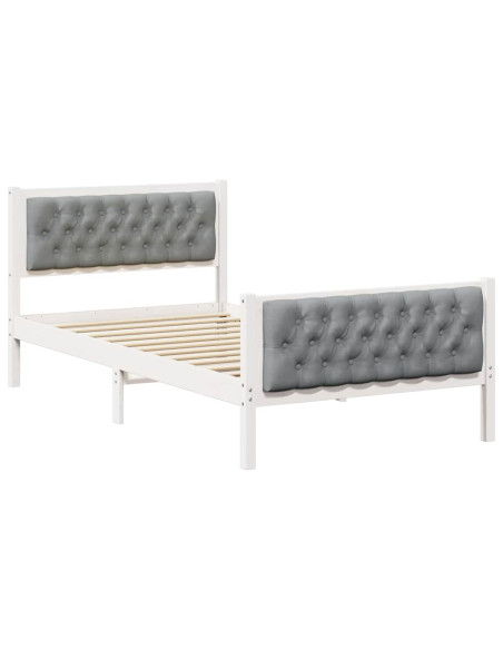 Struttura del letto Grigio chiaro 100 x 200 cm Pino massello