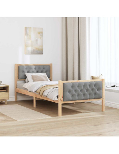Struttura del letto Grigio chiaro 90 x 200 cm Pino massello