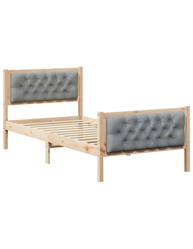 Struttura del letto Grigio chiaro 90 x 200 cm Pino massello