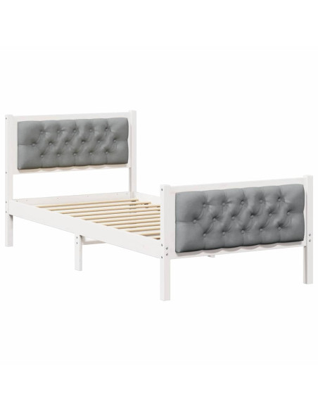 Struttura del letto Grigio chiaro 90 x 200 cm Pino massello