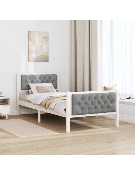 Struttura del letto Grigio chiaro 90 x 190 cm Pino massello