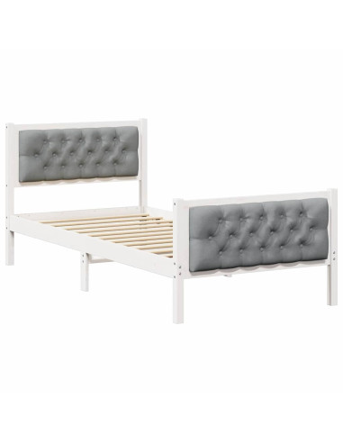 Struttura del letto Grigio chiaro 90 x 190 cm Pino massello