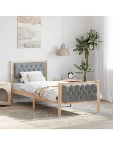 Struttura del letto Grigio chiaro 75 x 190 cm Pino massello