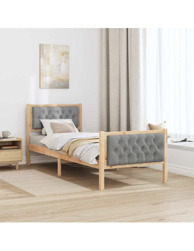 Struttura del letto Grigio chiaro 75 x 190 cm Pino massello