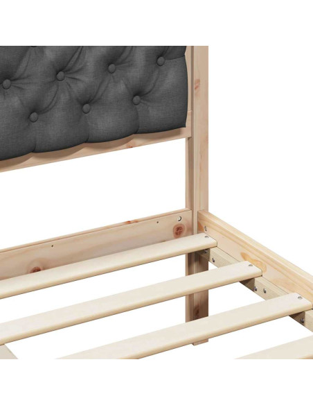 Struttura del letto Grigio scuro 75 x 190 cm Pino massello