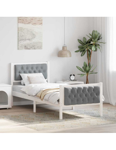 Struttura del letto Grigio chiaro 75 x 190 cm Pino massello