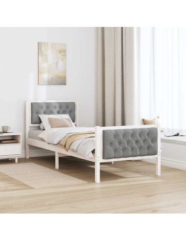 Struttura del letto Grigio chiaro 75 x 190 cm Pino massello