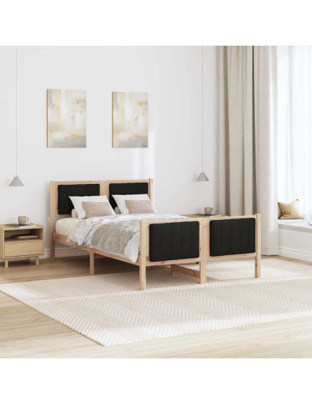 Struttura del Letto con testiera Marrone e nero 120 x 200 cm