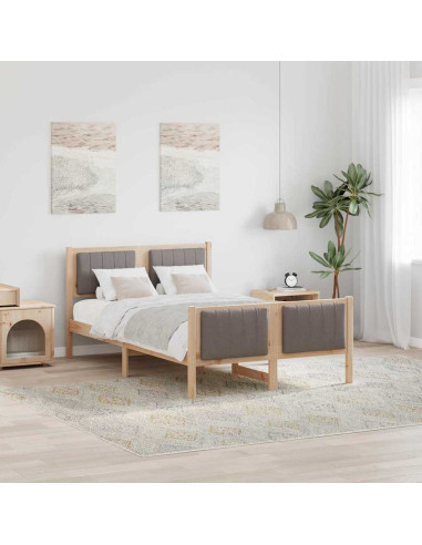 Struttura del Letto con testiera Marrone e taupe 120 x 200 cm