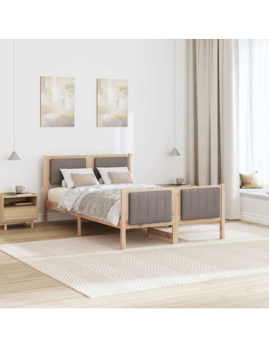 Struttura del Letto con testiera Marrone e taupe 120 x 200 cm
