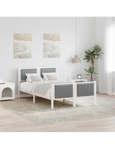 Struttura del Letto Bianco e grigio chiaro 120 x 200 cm