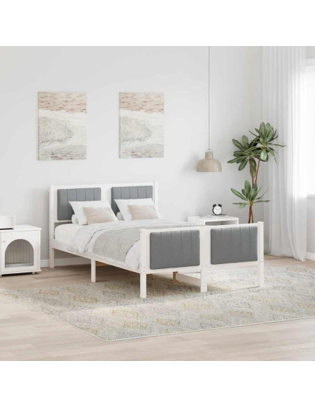 Struttura del Letto Bianco e grigio chiaro 120 x 200 cm