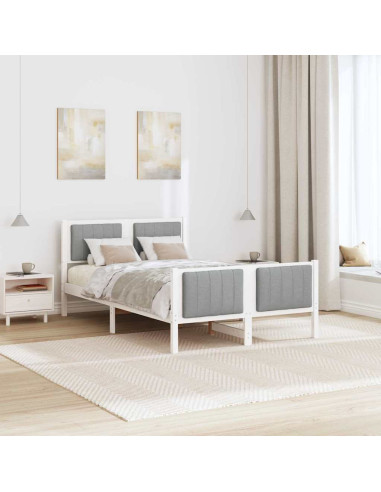 Struttura del Letto Bianco e grigio chiaro 120 x 200 cm