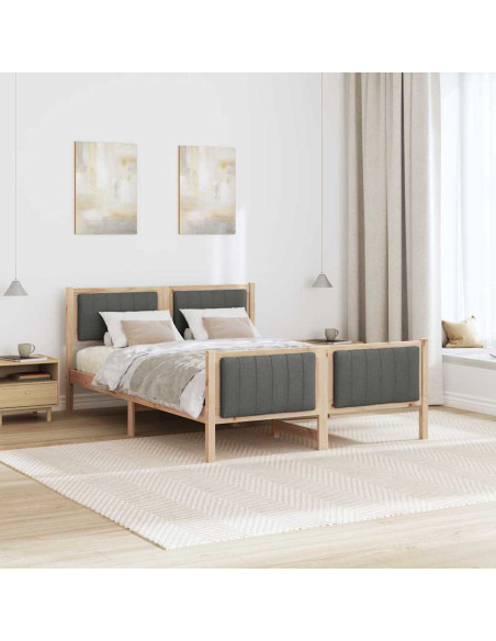 Struttura del Letto marrone e grigio scuro 135 x 190 cm