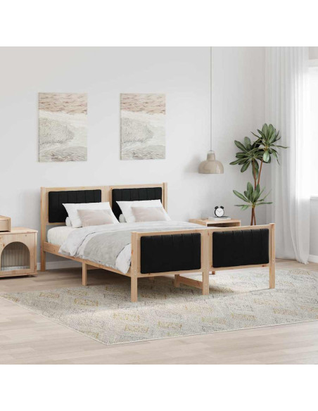 Struttura del Letto con testiera Marrone e nero 135 x 190 cm