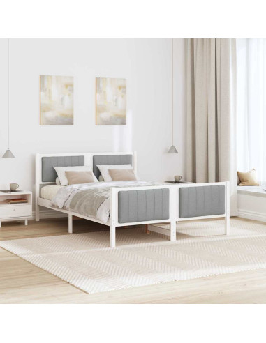 Struttura del Letto Bianco e grigio chiaro 135 x 190 cm