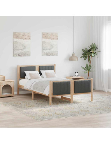 Struttura del Letto marrone e grigio scuro 120 x 190 cm