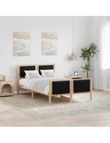 Struttura del Letto con testiera Marrone e nero 120 x 190 cm