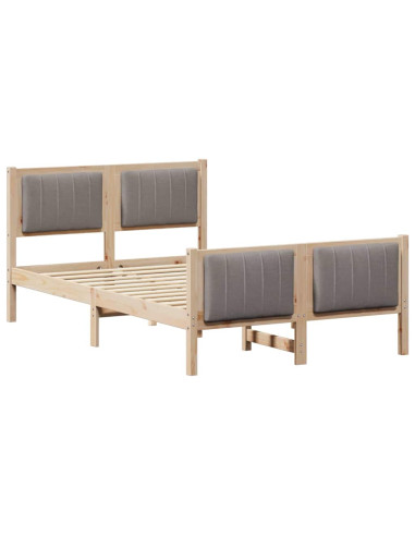 Struttura del Letto con testiera Marrone e taupe 120 x 190 cm