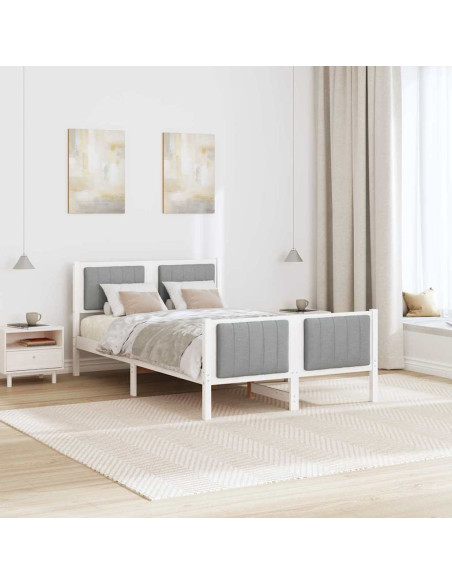 Struttura del Letto Bianco e grigio chiaro 120 x 190 cm