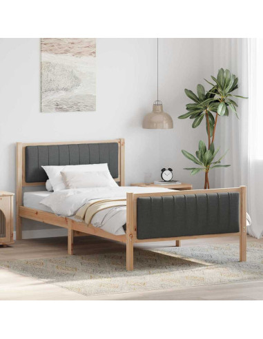 Struttura del Letto marrone e grigio scuro 100 x 200 cm