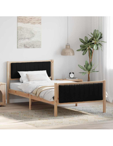 Struttura del Letto con testiera Marrone e nero 100 x 200 cm