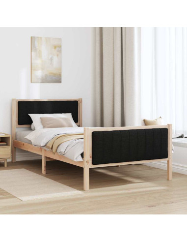 Struttura del Letto con testiera Marrone e nero 100 x 200 cm