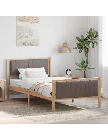 Struttura del Letto con testiera Marrone e taupe 100 x 200 cm