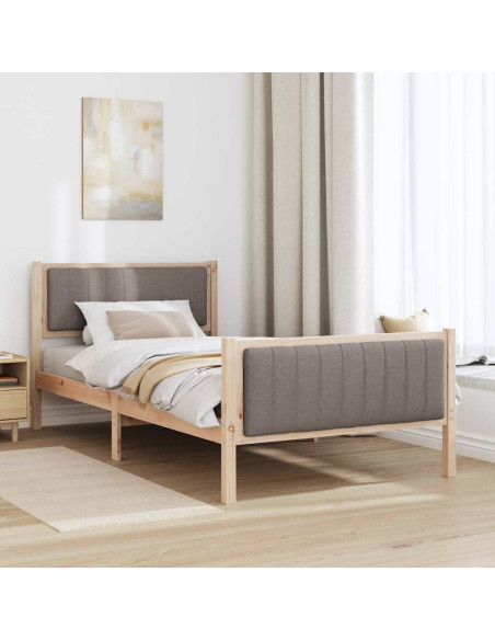 Struttura del Letto con testiera Marrone e taupe 100 x 200 cm